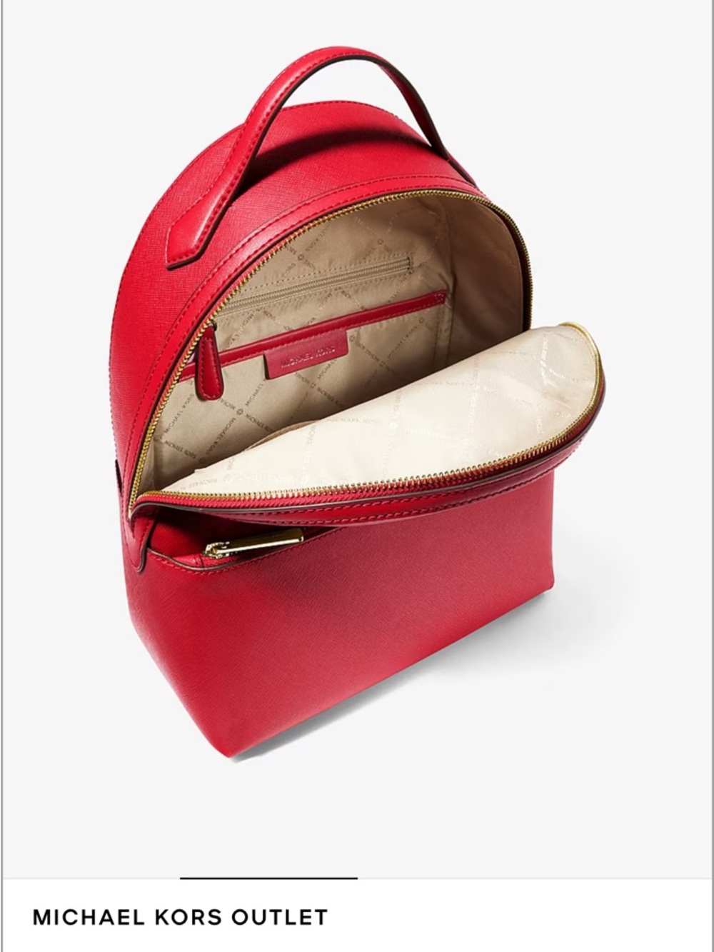 MK Michael Kors Red Sheila Medium Leather-Look Backpack - Picture 3 of 5